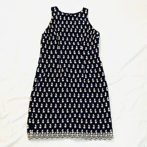 Ann Taylor sheath dress Womens Size 0 Petite blue cotton embroidered debutante